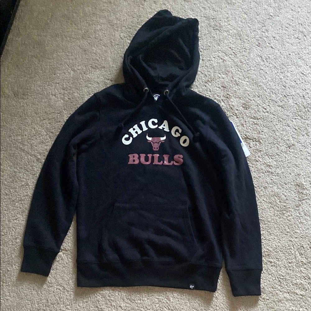 Glitter Chicago Bulls Black Hoodie